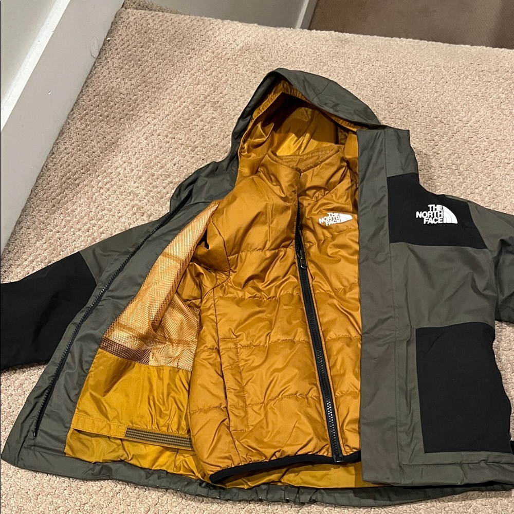 The North Face Kids Olive and Gold Performance Jacket